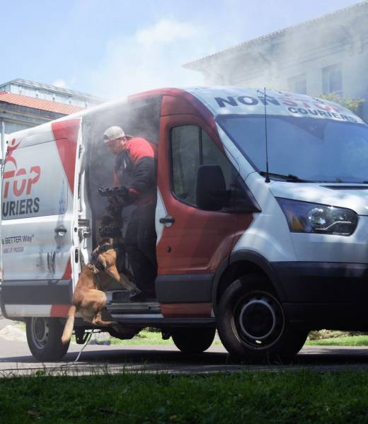 K9 deploying from a vehicle
